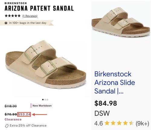 Birkenstock Sandals Drop to $53 + Extra 25% Off deal at Victoria's Secret