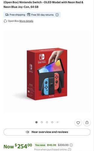 Nintendo Switch for Only $254 - Open Box