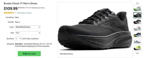 Brooks Ghost 17 Running Shoes for $110