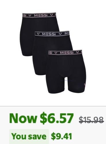 Messi Men's Boxer Brief 3-Pack from $6.46 deal at Walmart