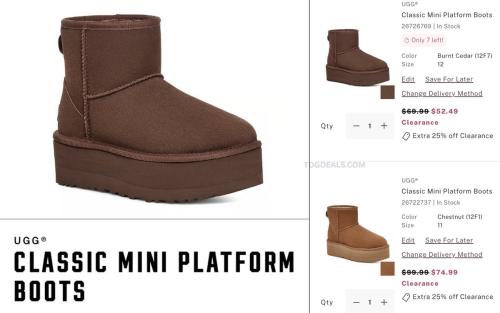 UGG Classic Mini Platform Boots from $52.49 deal at Victoria's Secret